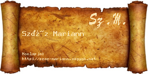 Száz Mariann névjegykártya